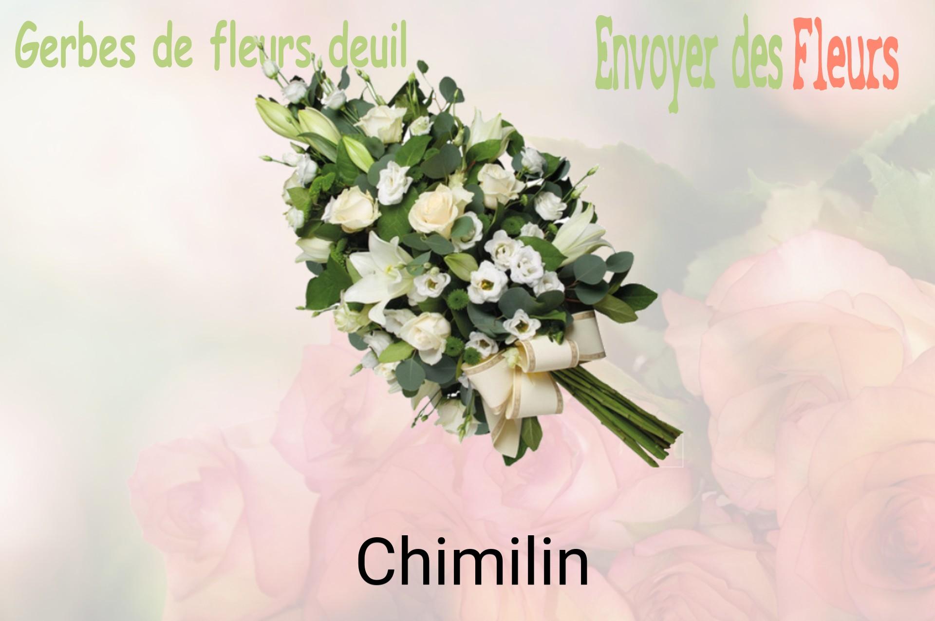 Gerbe de fleurs de deuil livrée à Chimilin